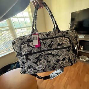Floral Black and White Women's Bag